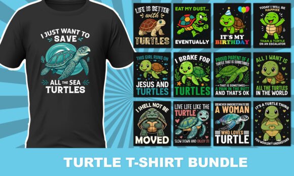 Adorable Sea Turtle T-Shirt Bundle: Your Next Design Asset