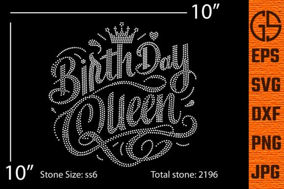 Celebrate with Sparkle: The Birthday Queen Rhinestone Design
