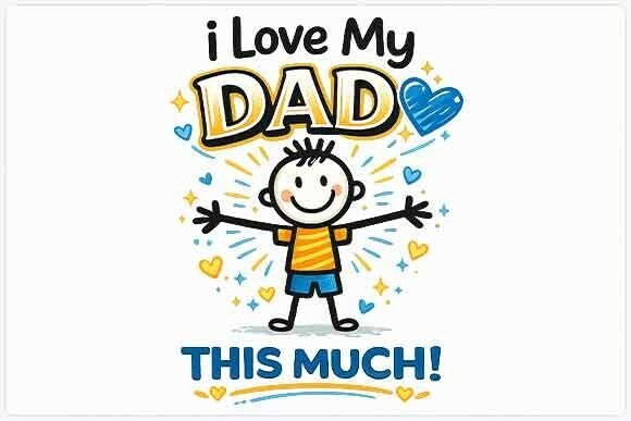Cute I Love My Dad Graphic PNG: Heartwarming Art for Every Project