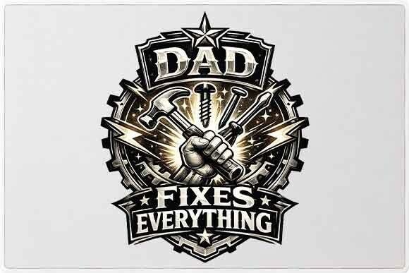 Dad Fixes Everything Vintage Graphic PNG: A Design Asset with Rugged Appeal