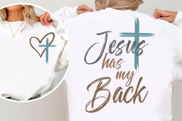 Jesus Has My Back Png: A Woman of Faith Svg Asset for Modern Creators