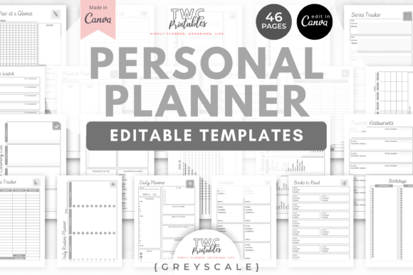 Master Your Schedule with GREYS Personal Planner Canva Templates