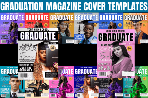 Modern Graduation Magazine Cover Templates for Class of 2026