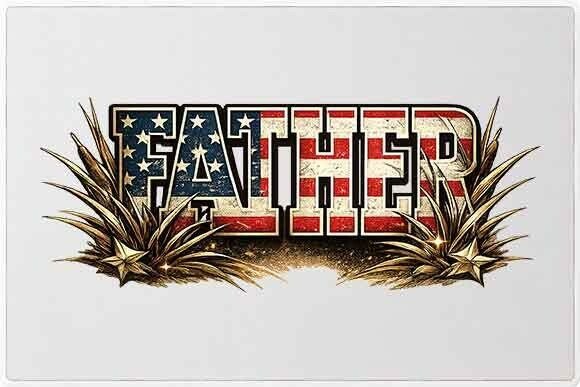 Patriotic Father Distressed Graphic PNG