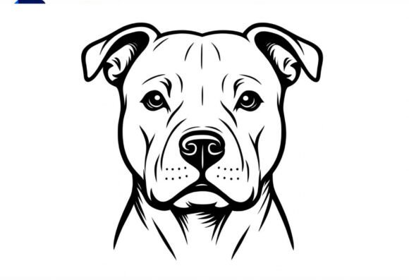 Pitbull Dog Face Line Art Vector: A Designer's Go-To Asset